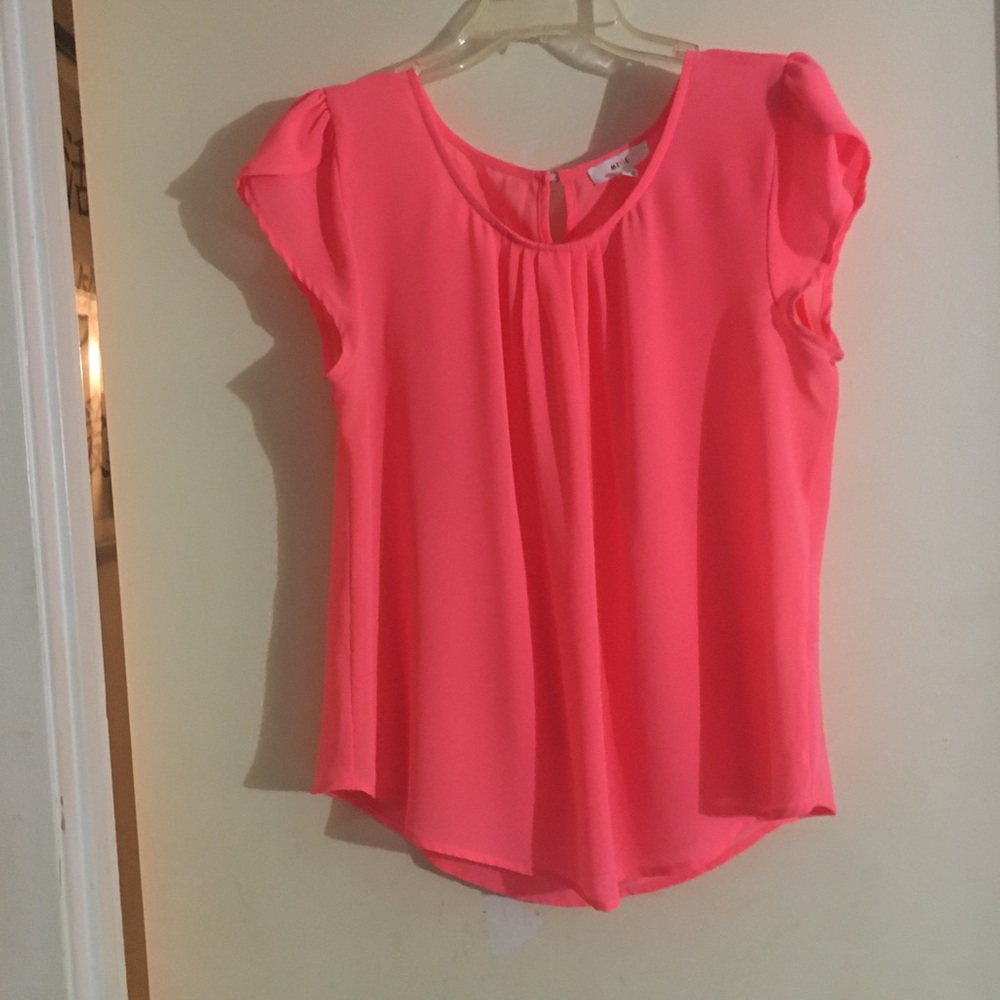 Mine Pink Sheer Blouse Size Large